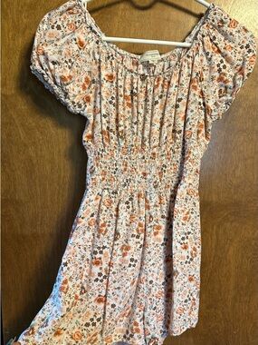 No Comments Peach Floral Smocked Romper